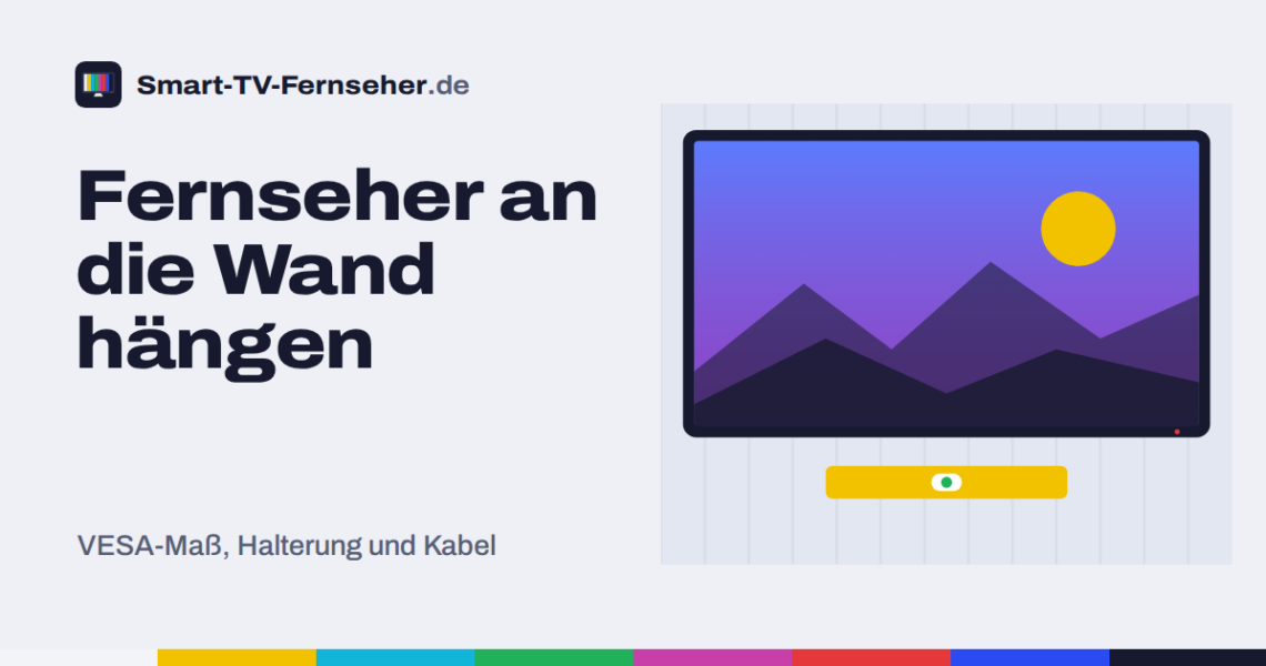 Grafik zum Thema: Fernseher an die Wand hängen: VESA, Halterung und Kabel